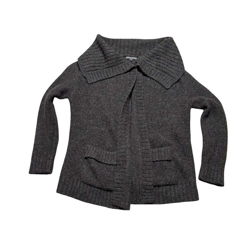 Vince Women's Open Front Wool Blend Knit Cardigan Sweater Gray Size M 20‎ x 27